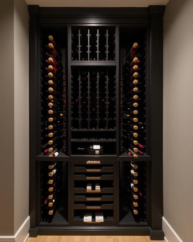 Indbygget Vinreol i Sortbejset Eg